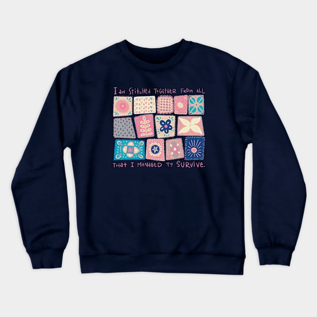 Patchwork Person - Pink Crewneck Sweatshirt by Bittersweet & Bewitching